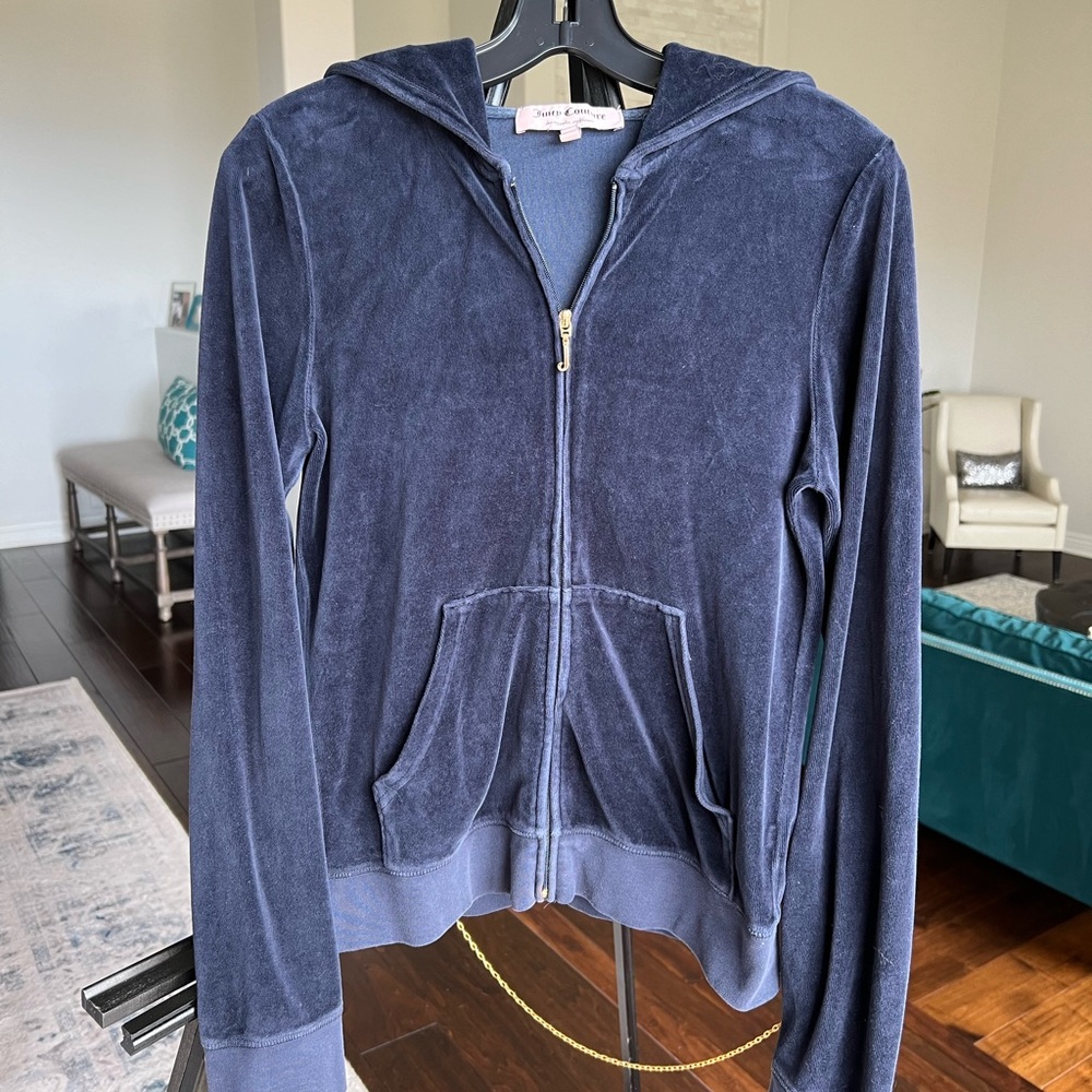 Juicy Couture Navy Velour Hoodie